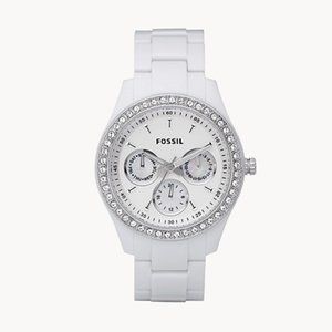 WHITE FOSSIL WATCH